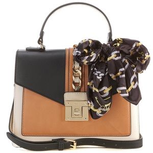 Glendaa Small Top Handle Black Colorblock Handbag